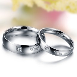 Bague En Titane Avec Strass Pour Amoureux, Qualité Et Quantité Garanties