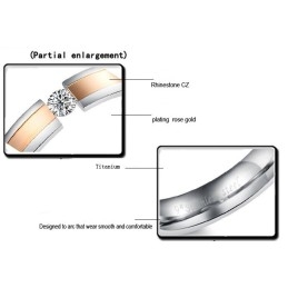 Bague En Titane Pour Amoureux, Performance Fiable, Avec Strass
