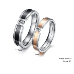 Bague En Titane Pour Amoureux, Performance Fiable, Avec Strass