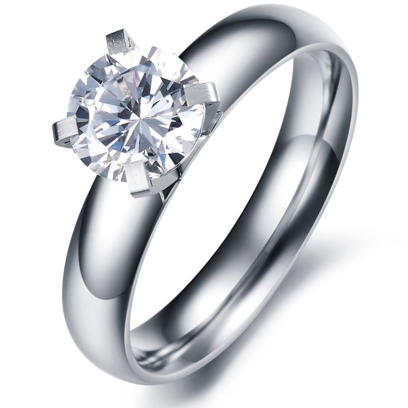 Bague En Titane Pour Femme, Durable Et Résistante, Avec Strass Bague En Titane Pour Femme, Durable Et Résistante, Avec Strass