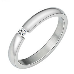 Bague En Titane Noir Et Blanc De Haute Qualité Pour Amoureux Avec Strass