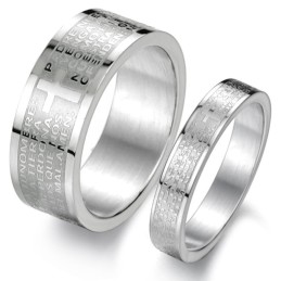 Bague En Titane D'Excellente Qualité Avec Bible Anglaise Pour Amoureux