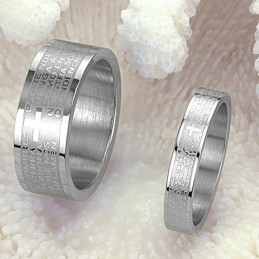 Bague En Titane D'Excellente Qualité Avec Bible Anglaise Pour Amoureux