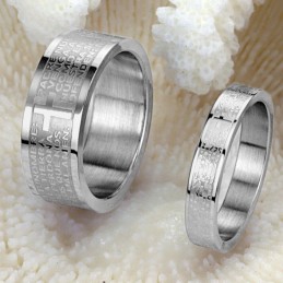 Bague En Titane D'Excellente Qualité Avec Bible Anglaise Pour Amoureux