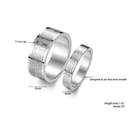 Bague En Titane D'Excellente Qualité Avec Bible Anglaise Pour Amoureux