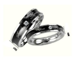 Bague En Titane Noir Aux Performances Fiables Pour Les Amoureux