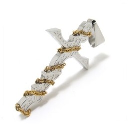Collier Pendentif Croix En Titane Pur Pour Homme (Neuf)