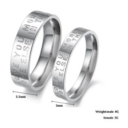 Bague En Titane Blanc D'Excellente Qualité Pour Les Amoureux