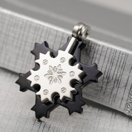 Collier Pendentif Flocon De Neige En Titane Pour Homme