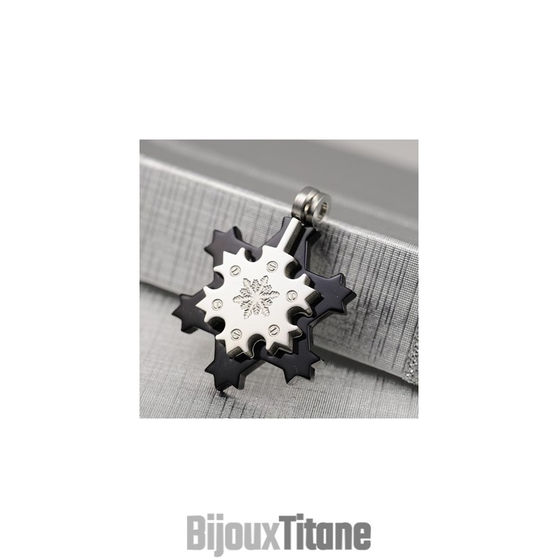 Collier Pendentif Flocon De Neige En Titane Pour Homme Collier Pendentif Flocon De Neige En Titane Pour Homme