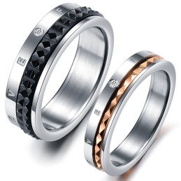 Bague En Titane D'Excellente Qualité, Avec Strass, Pour Amoureux