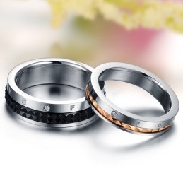 Bague En Titane D'Excellente Qualité, Avec Strass, Pour Amoureux