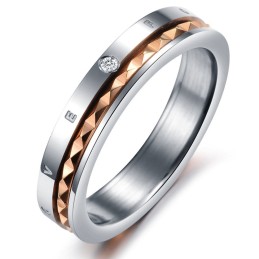 Bague En Titane D'Excellente Qualité, Avec Strass, Pour Amoureux