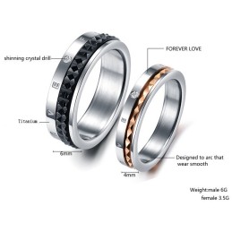Bague En Titane D'Excellente Qualité, Avec Strass, Pour Amoureux