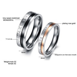 Bague En Titane Complète Pour Amoureux