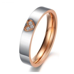 Bague En Titane De Qualité Supérieure Avec Croix Et Cœur Pour Amoureux