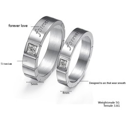 Bague En Titane Avec Diamant, Qualité Et Quantité Garanties Pour Les Amoureux