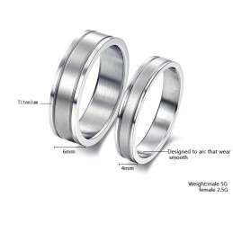 Bague Simple En Titane De Qualité Stable Pour Les Amoureux
