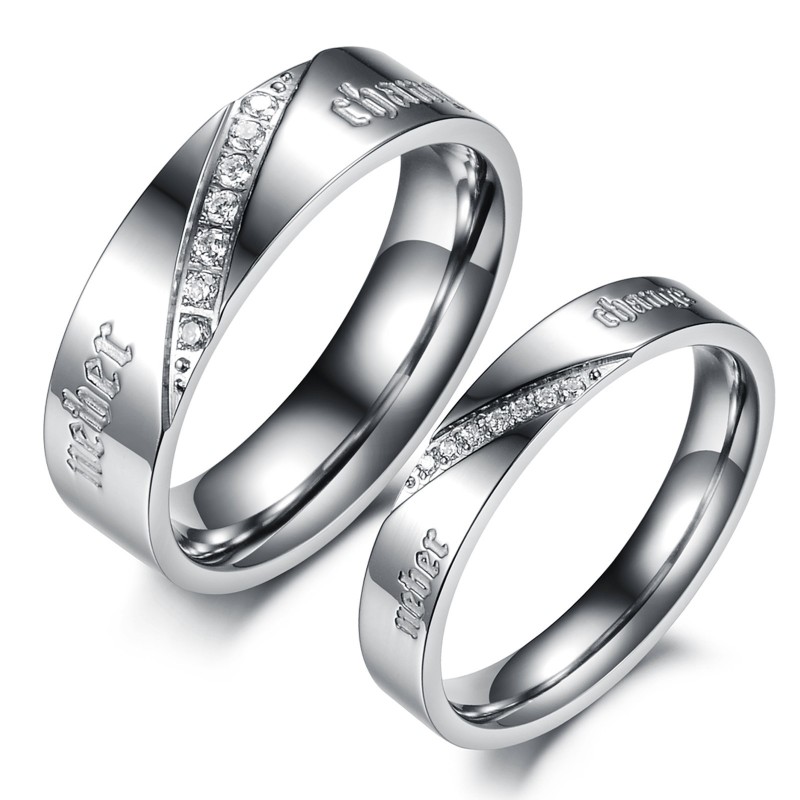 Bague En Titane Argenté Pour Amoureux, Complète Avec Spécifications Bague En Titane Argenté Pour Amoureux, Complète Avec Spécifications