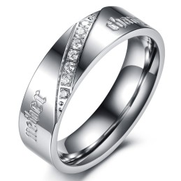 Bague En Titane Argenté Pour Amoureux, Complète Avec Spécifications