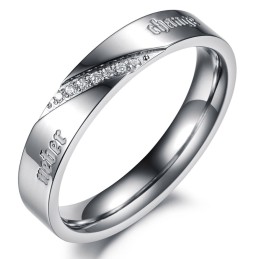 Bague En Titane Argenté Pour Amoureux, Complète Avec Spécifications