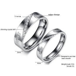 Bague En Titane Argenté Pour Amoureux, Complète Avec Spécifications