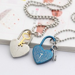 Colliers Et Pendentifs En Titane Avec Cadenas Et Clé En Forme De Cœur