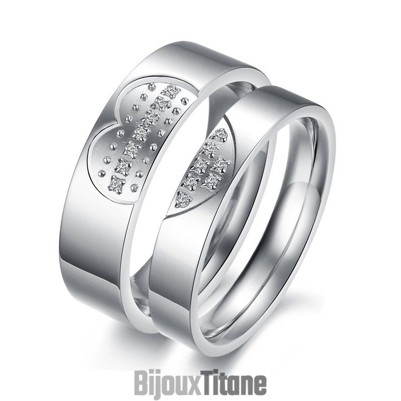 Bague En Titane De Haute Qualité Pour Amoureux Avec Strass Bague En Titane De Haute Qualité Pour Amoureux Avec Strass