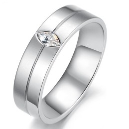 Bague En Titane De Haute Qualité Pour Amoureux Avec Strass