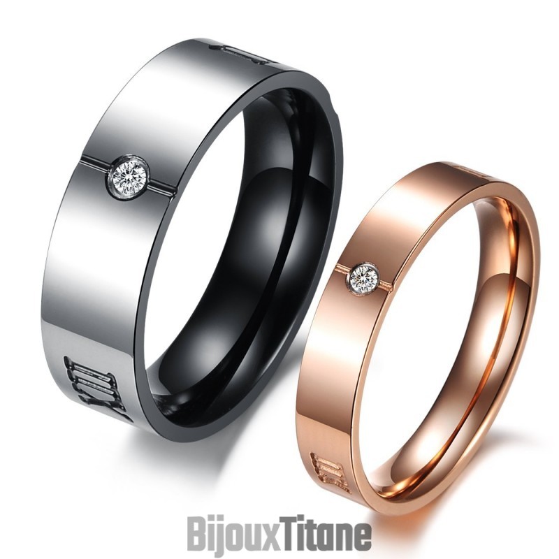 Bague En Titane À Chiffres Romains Pour Les Amoureux, Performance Fiable