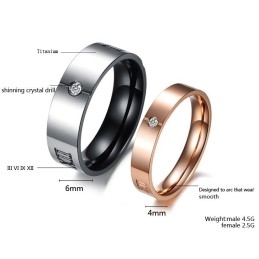 Bague En Titane À Chiffres Romains Pour Les Amoureux, Performance Fiable