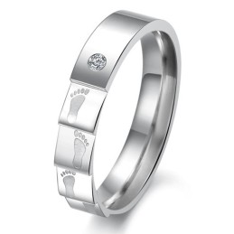 Bague En Titane De Haute Qualité Pour Amoureux Avec Strass