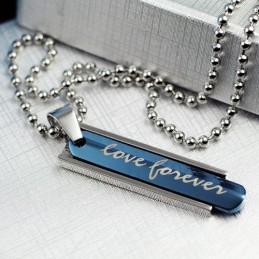 Collier Pendentif En Titane De Couleur Bleue De Nouveau Style