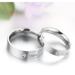 Bague En Titane De Haute Qualité Pour Amoureux Avec Strass