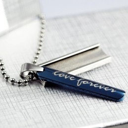 Collier Pendentif En Titane De Couleur Bleue De Nouveau Style