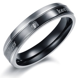 Bague Élégante En Titane De Qualité Stable Pour Les Amoureux