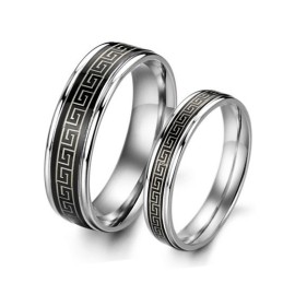 Bague En Titane Noir Facile À Utiliser Pour Les Amoureux