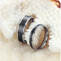 Bague En Titane Noir Facile À Utiliser Pour Les Amoureux