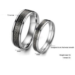Bague En Titane Noir Facile À Utiliser Pour Les Amoureux