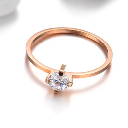 Bague En Titane De Qualité Fiable Pour Les Amoureux Avec Strass