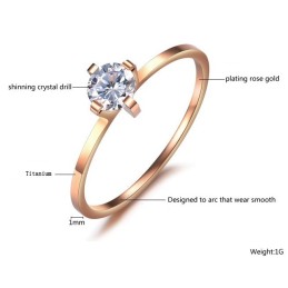 Bague En Titane De Qualité Fiable Pour Les Amoureux Avec Strass