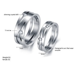 Bague Labyrinthe En Titane De Qualité Stable Pour Amoureux Avec Strass