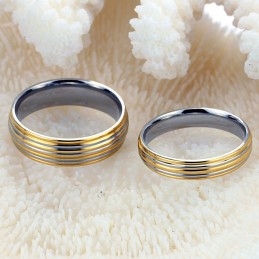 Bague En Titane Doré De Qualité Supérieure Pour Les Amoureux