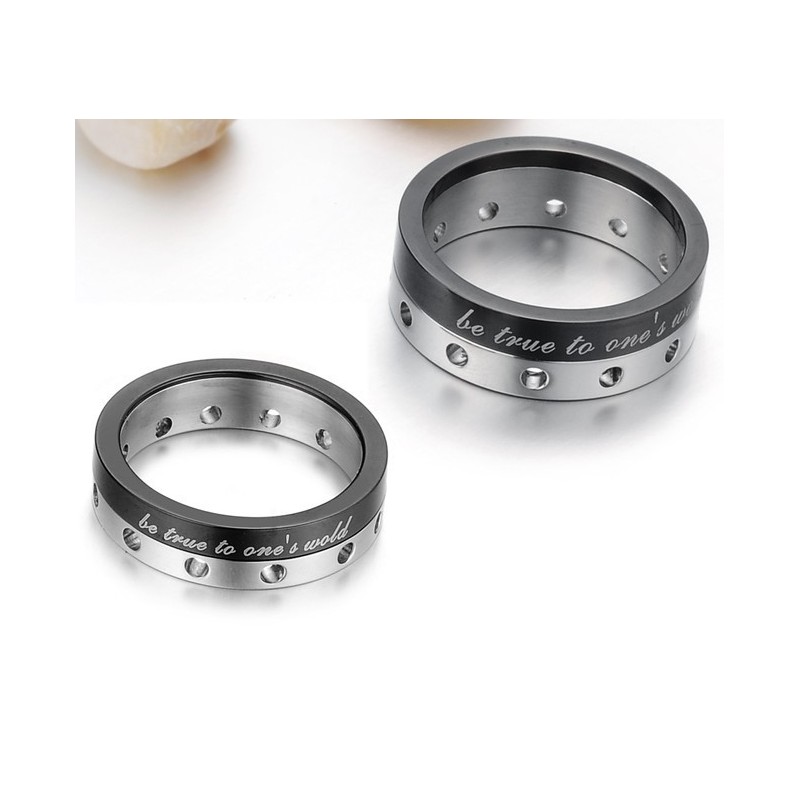 Bague En Titane Noir Complète Pour Amoureux Bague En Titane Noir Complète Pour Amoureux