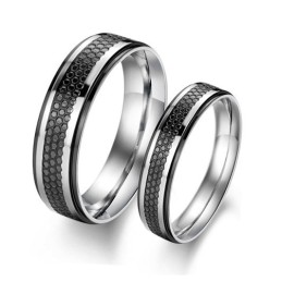 Bague En Titane Noir Pour Amoureux, Qualité Et Quantité Garanties