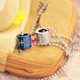 Collier Et Pendentif Romantiques En Titane Bleu Style Bible (Une Paire)