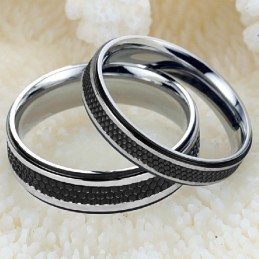 Bague En Titane Noir Pour Amoureux, Qualité Et Quantité Garanties