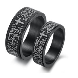 Bague En Titane Avec Croix De Haute Qualité Pour Les Amoureux