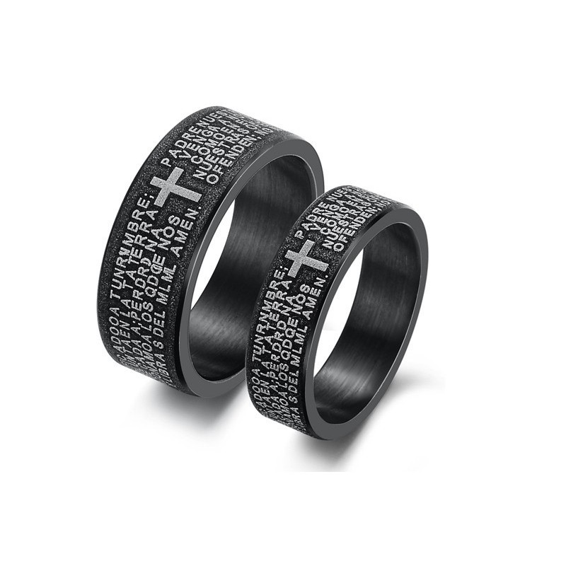 Bague En Titane Avec Croix De Haute Qualité Pour Les Amoureux Bague En Titane Avec Croix De Haute Qualité Pour Les Amoureux