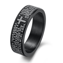 Bague En Titane Avec Croix De Haute Qualité Pour Les Amoureux